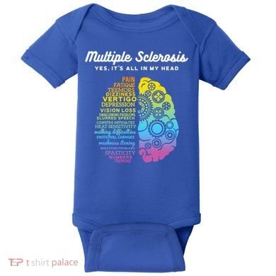 Yes ItS All In My Head Multiple Sclerosis Gift Ms Gift Baby Bodysuit