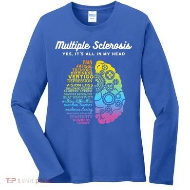 Yes ItS All In My Head Multiple Sclerosis Gift Ms Gift Women's Long Sleeve Shirt