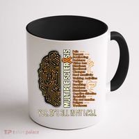 Yes It's All In My Head Multiple Sclerosis Ribbon Brain Coffee Mug thumb 1
