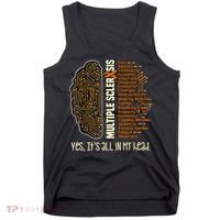 Yes It's All In My Head Multiple Sclerosis Ribbon Brain Tank Top thumb 0