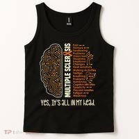 Yes It's All In My Head Multiple Sclerosis Ribbon Brain Tank Top thumb 2