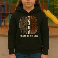 Yes It's All In My Head Multiple Sclerosis Ribbon Brain Kids Hoodie thumb 3