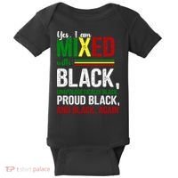 Yes I Am Mixed With Black Proud Black History Month Baby Bodysuit thumb 0