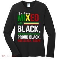 Yes I Am Mixed With Black Proud Black History Month Women's Long Sleeve Shirt thumb 0