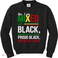 Yes I Am Mixed With Black Proud Black History Month Kids Sweatshirt thumb 0