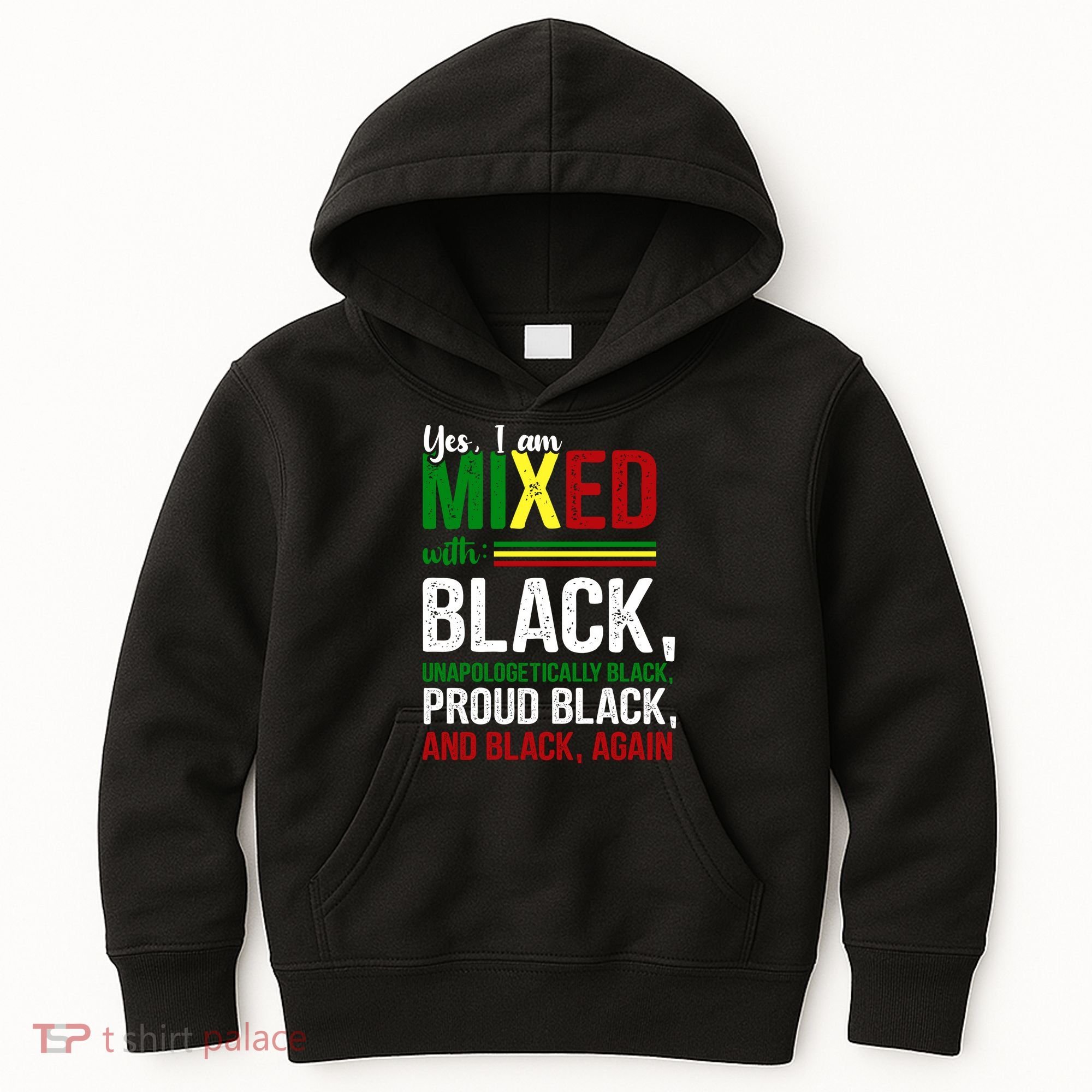 Yes I Am Mixed With Black Proud Black History Month Kids Hoodie