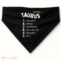 Yeah Im A Taurus Zodiac USA-Made Doggie Bandana thumb 0