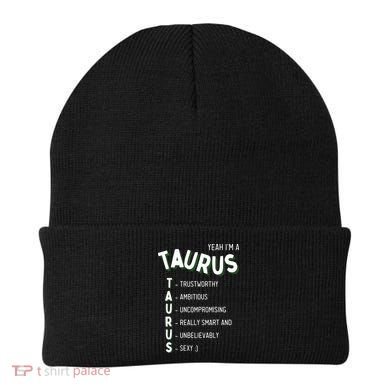 Yeah Im A Taurus Zodiac Beanie