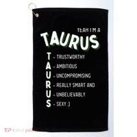 Yeah Im A Taurus Zodiac Golf Towel thumb 0