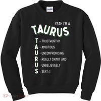 Yeah Im A Taurus Zodiac Kids Sweatshirt thumb 0