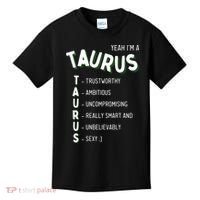 Yeah Im A Taurus Zodiac Kids T-Shirt thumb 0