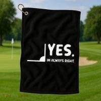 Yes Im Always Right Math Teacher Golf Towel thumb 1