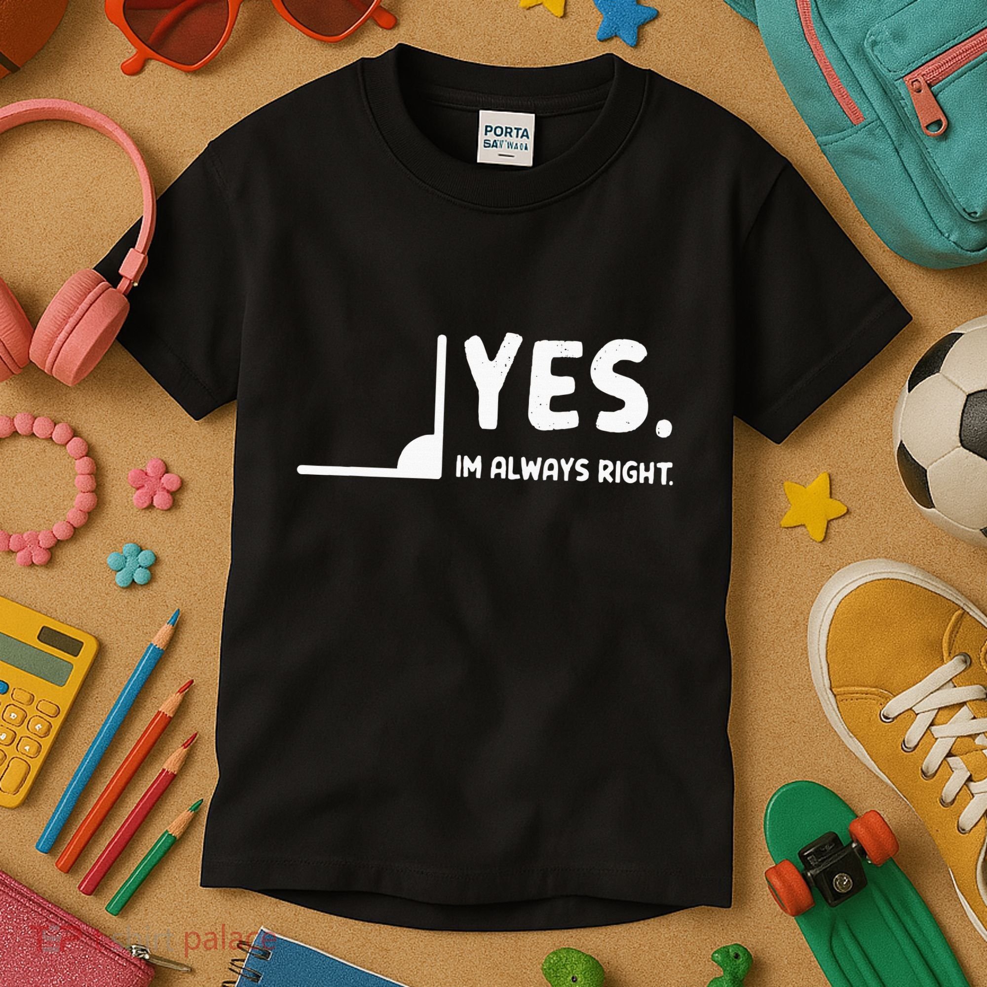 Yes Im Always Right Math Teacher Kids T-Shirt