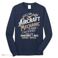 Yes I Am An Aircraft Mechanic Airplane Aviation Technician Long Sleeve Shirt thumb 0