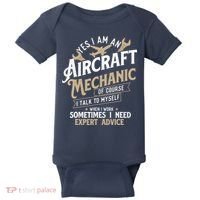 Yes I Am An Aircraft Mechanic Airplane Aviation Technician Baby Bodysuit thumb 0