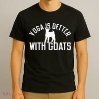 Yoga Is Better With Goats Funny Goat Yoga T-Shirt thumb 3