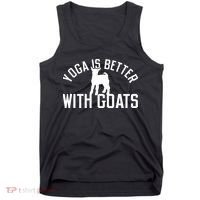 Yoga Is Better With Goats Funny Goat Yoga Tank Top thumb 0