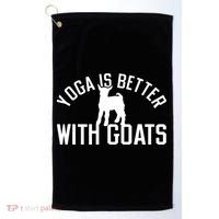 Yoga Is Better With Goats Funny Goat Yoga Golf Towel thumb 0