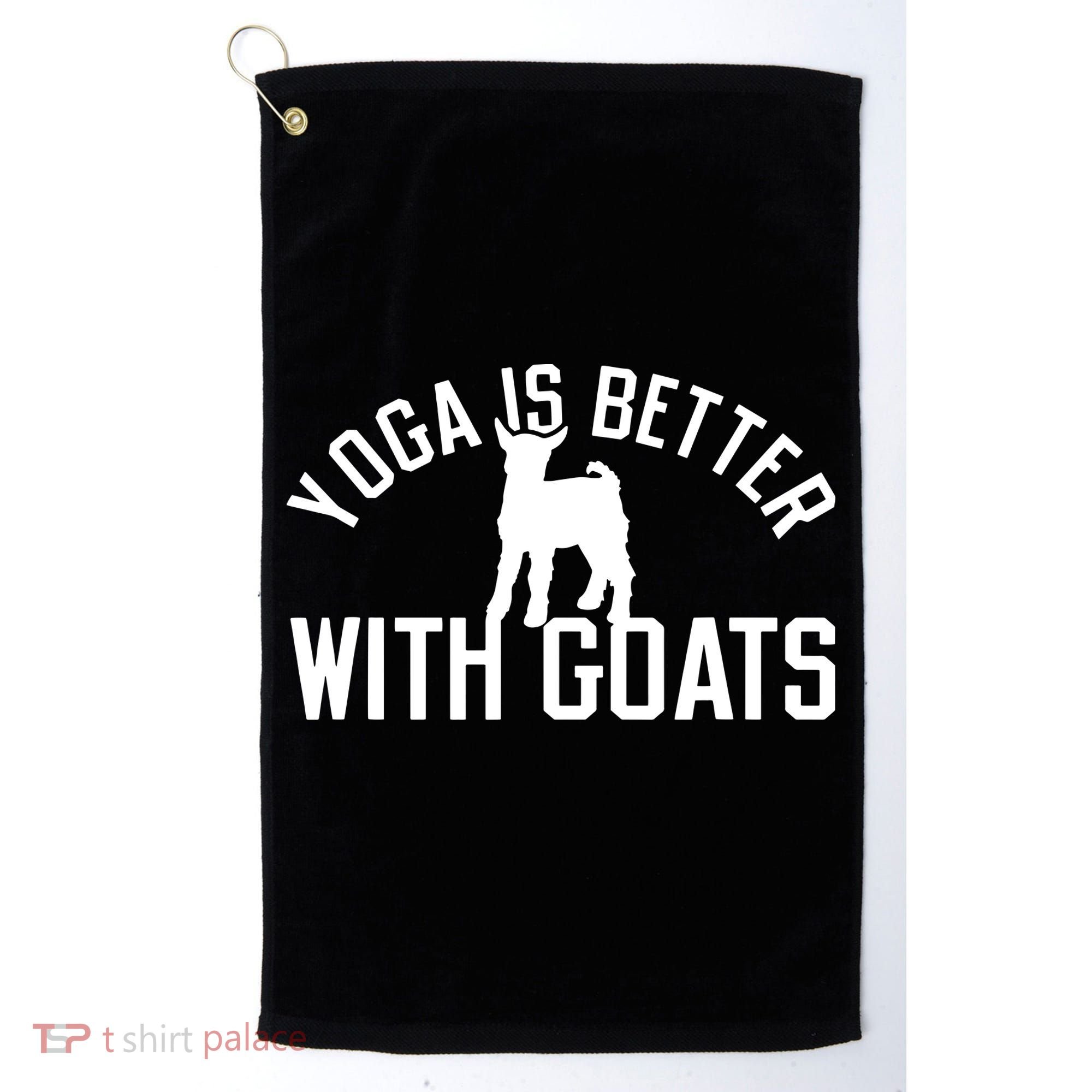 Yoga Is Better With Goats Funny Goat Yoga Golf Towel