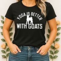 Yoga Is Better With Goats Funny Goat Yoga Women's T-Shirt thumb 2