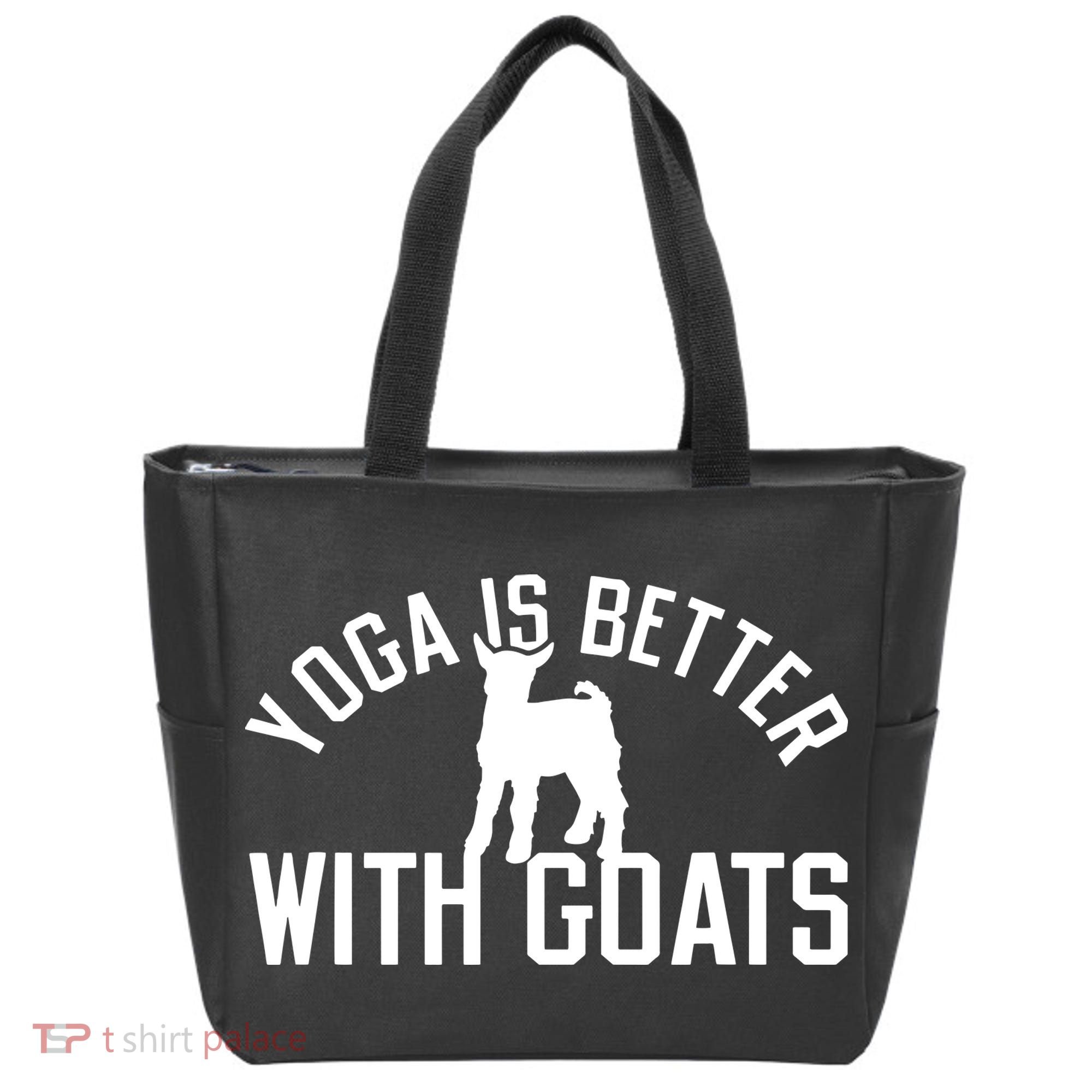Yoga Is Better With Goats Funny Goat Yoga Tote Bag
