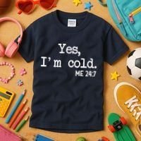 Yes I'm Cold Me 24-7  Kids T-Shirt thumb 3