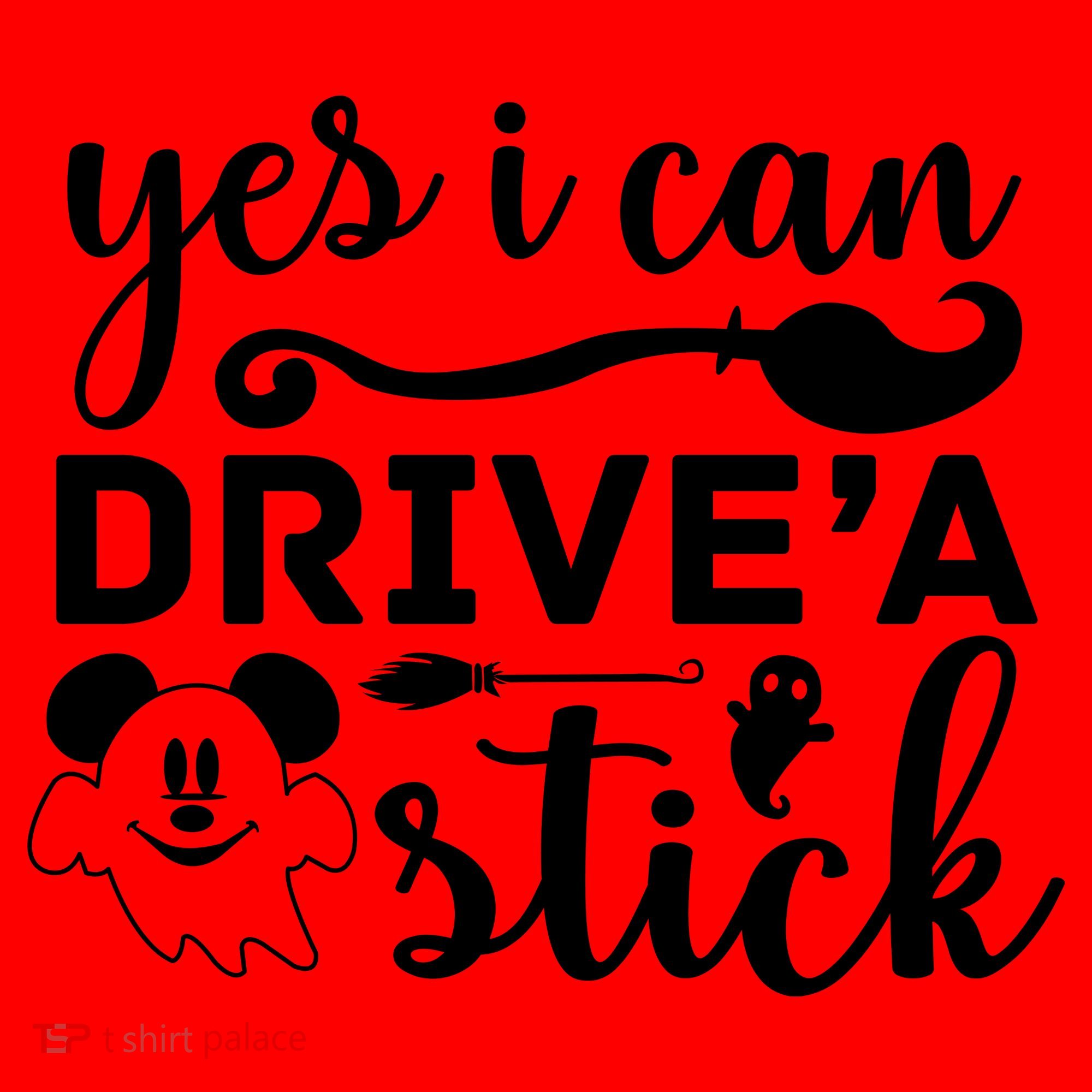 Yes I Can Drive A Stick Broom Halloween Quote Santa Hat