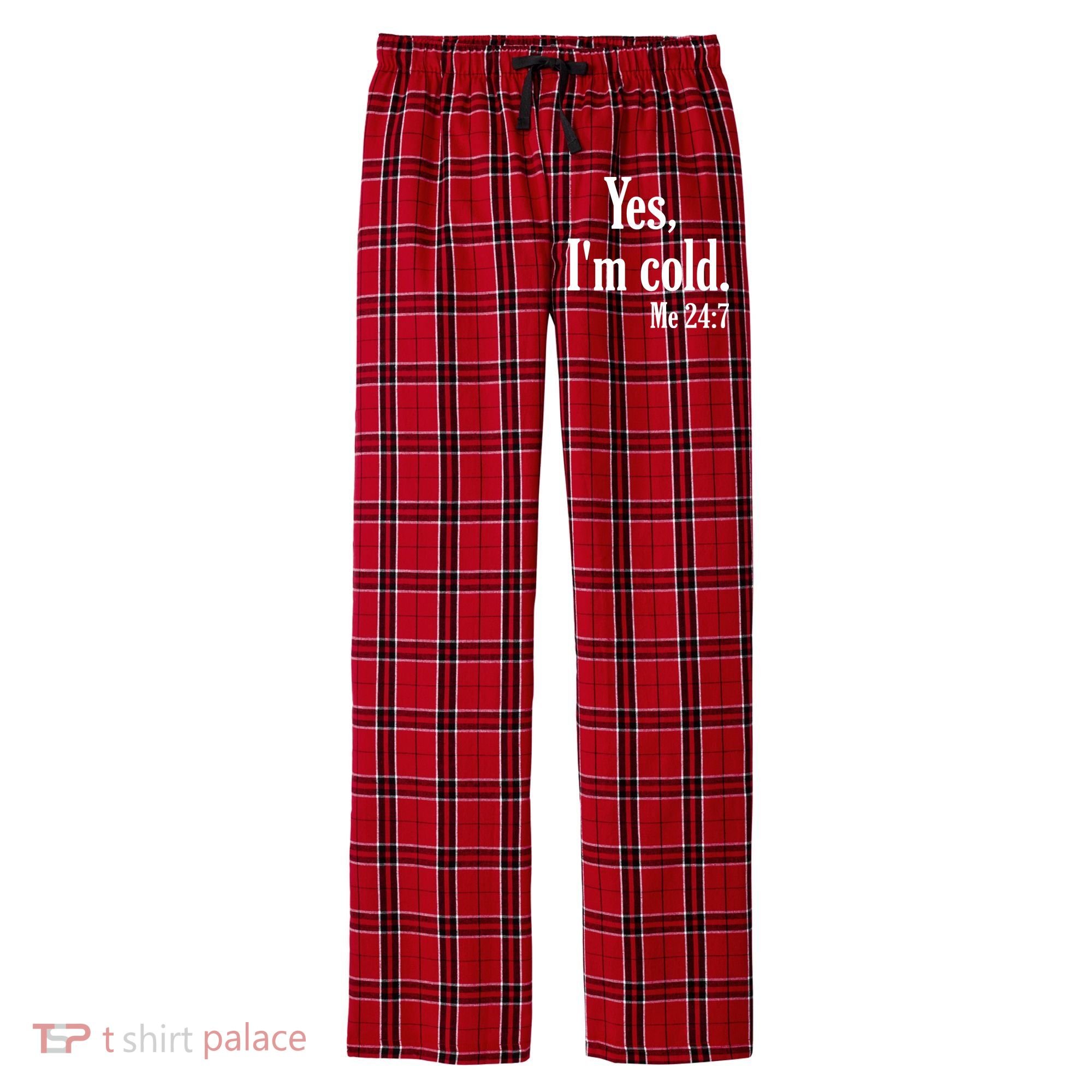 Yes I’m Cold Me 24:7 Men's Flannel Plaid Pajama Pants