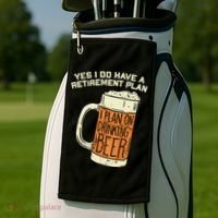 Yes I Do Have A Retirement Plan Beer Drinking Golf Towel thumb 2