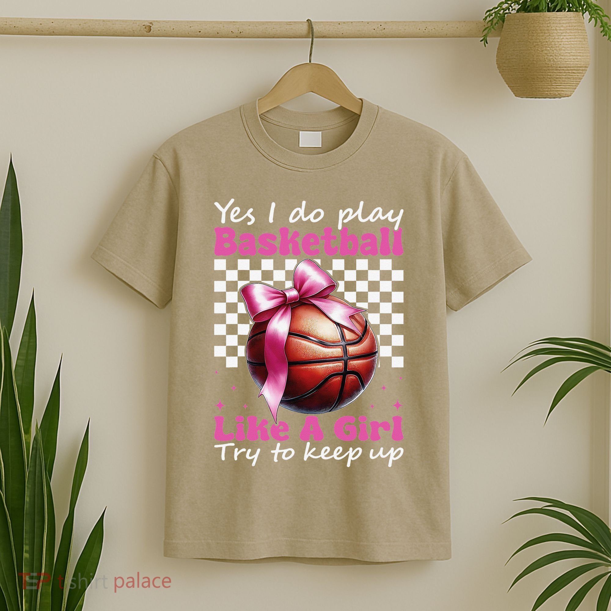 Yes I Do Play Basketball Like A Girl Mom Coquette Bow T-Shirt