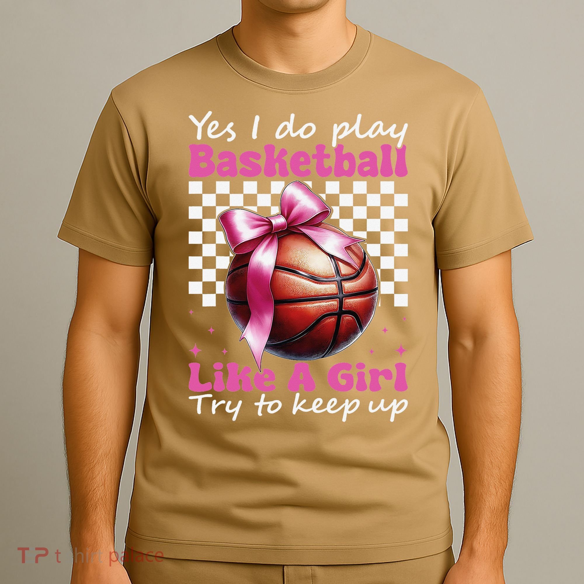 Yes I Do Play Basketball Like A Girl Mom Coquette Bow T-Shirt