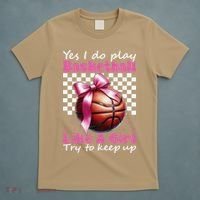 Yes I Do Play Basketball Like A Girl Mom Coquette Bow T-Shirt thumb 5