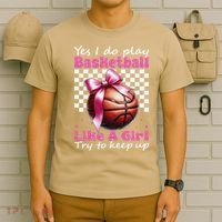 Yes I Do Play Basketball Like A Girl Mom Coquette Bow T-Shirt thumb 6