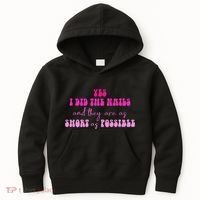 Yes I Did The Nails And They Are As Short As Possible Quote Kids Hoodie thumb 0