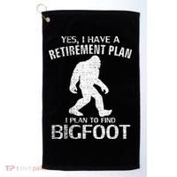 Yes I Do Have A Retirement Plan Bigfoot Funny Golf Towel thumb 0