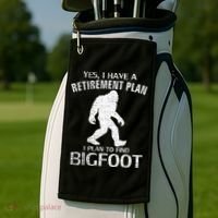 Yes I Do Have A Retirement Plan Bigfoot Funny Golf Towel thumb 2