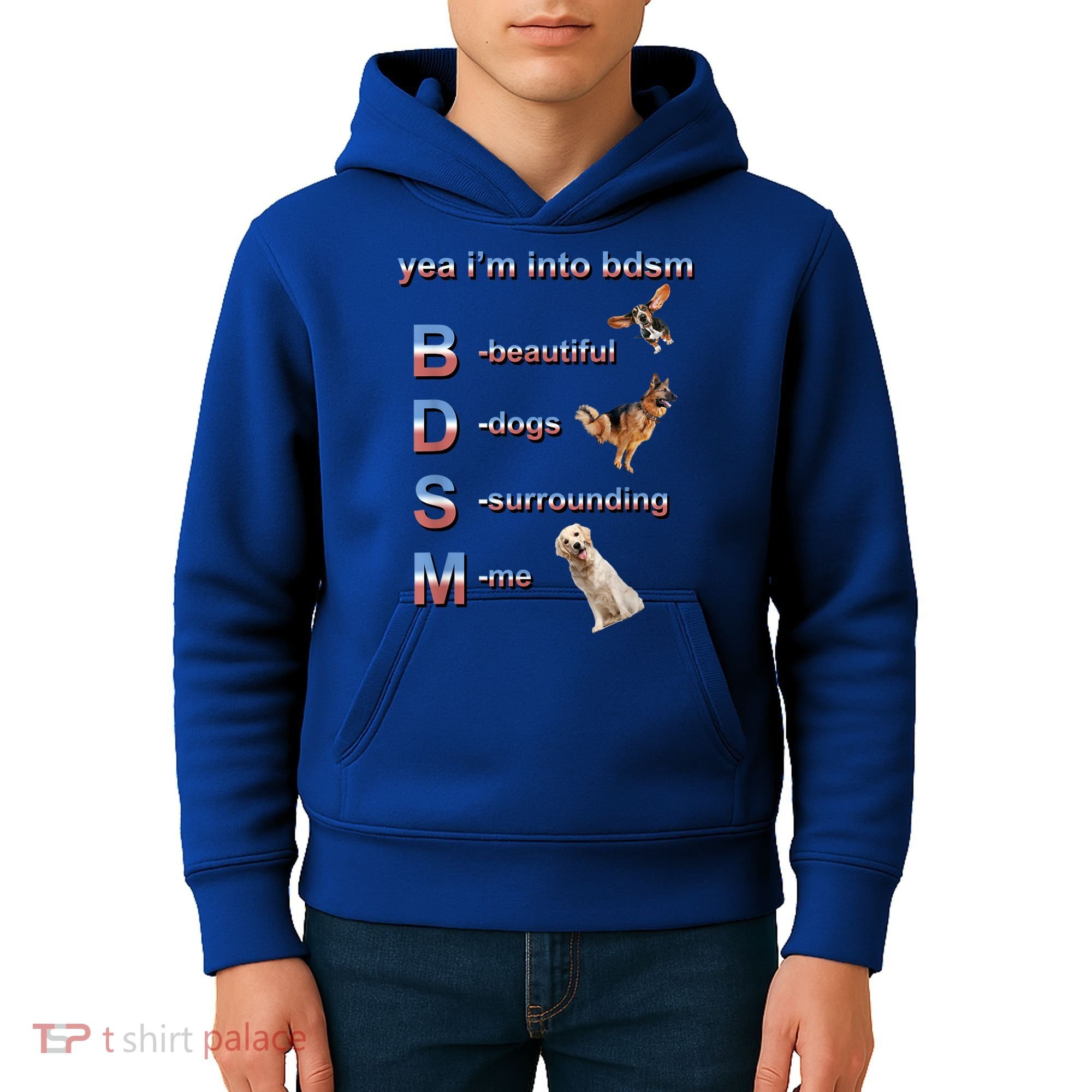 Yea I'm Into Bdsm (Beautiful Dogs Surrounding Me) Kids Hoodie
