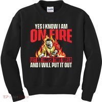 Yes I Know I Am On Fire Welder Welding Weld Iron Worker Kids Sweatshirt thumb 0