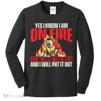 Yes I Know I Am On Fire Welder Welding Weld Iron Worker Kids Long Sleeve Shirt thumb 0