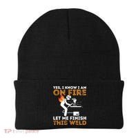 Yes I Know I Am On Fire Gift Metal Worker Welder And Welding Cool Gift Beanie thumb 0