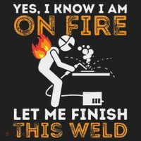Yes I Know I Am On Fire Metal Worker Welder Golf Towel thumb 3