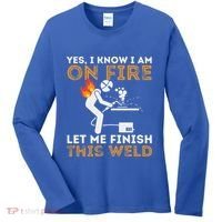 Yes I Know I Am On Fire Metal Worker Welder Women's Long Sleeve Shirt thumb 0