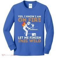 Yes I Know I Am On Fire Metal Worker Welder Kids Long Sleeve Shirt thumb 0
