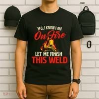 Yes I Know I Am On Fire Welding Welder Weld Ironworker T-Shirt thumb 6