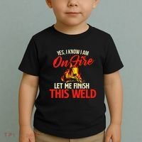 Yes I Know I Am On Fire Welding Welder Weld Ironworker Toddler T-Shirt thumb 2