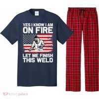 Yes I Know Im On Fire Let Me Finish This Weld Pajama Set thumb 0