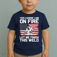 Yes I Know Im On Fire Let Me Finish This Weld Toddler T-Shirt thumb 2