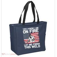 Yes I Know Im On Fire Let Me Finish This Weld Tote Bag thumb 2