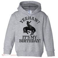 Yeehaw Its My Birthday Cowboy Western Rodeo Party Toddler Hoodie thumb 0