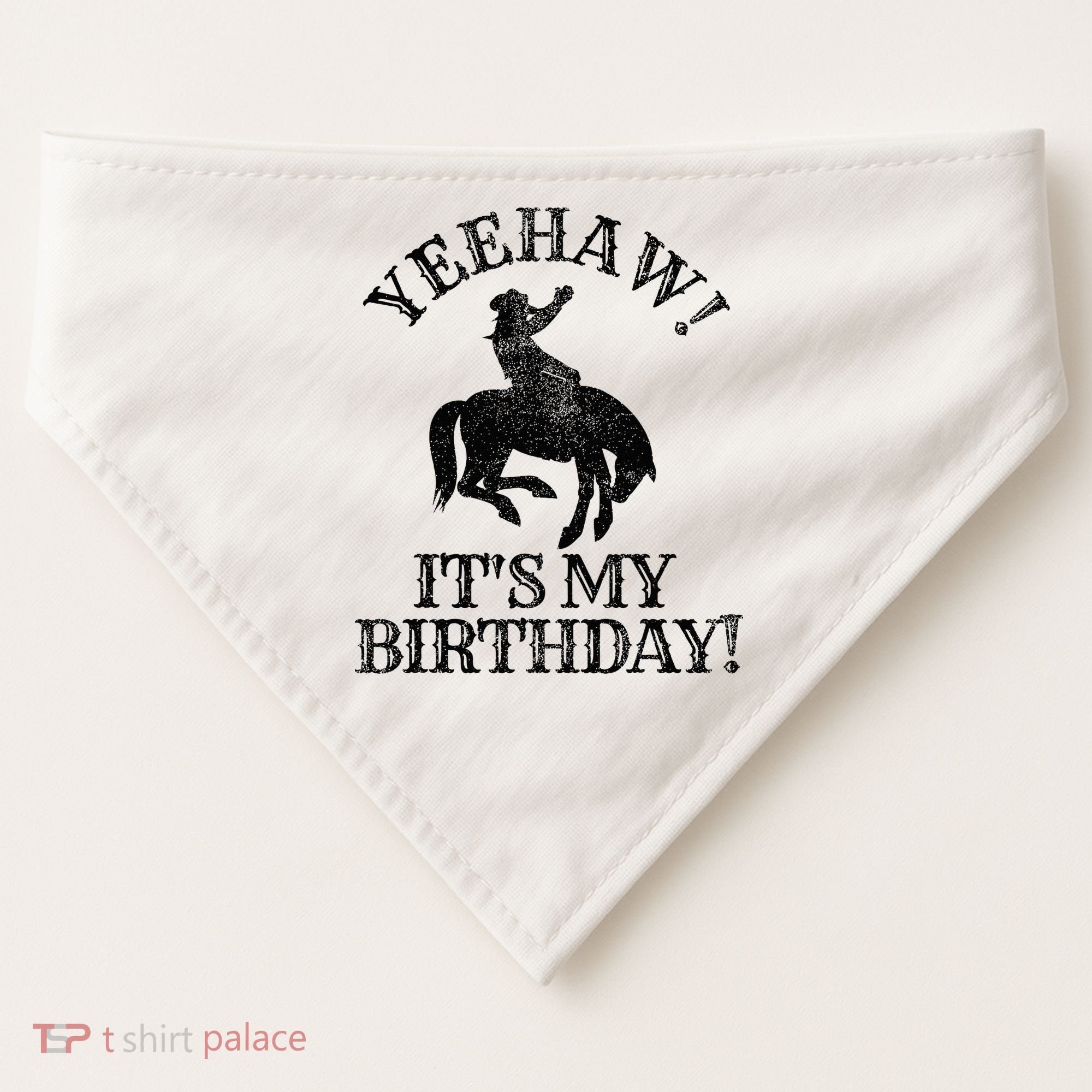 Yeehaw Its My Birthday Cowboy Western Rodeo Party USA-Made Doggie Bandana